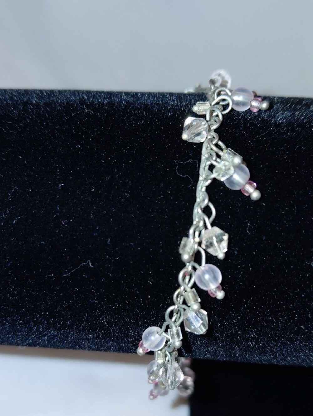Baked Beans Delicate Pink and Clear Beaded Charm Bracelet - Women Jewelry - Picture 5 of 6